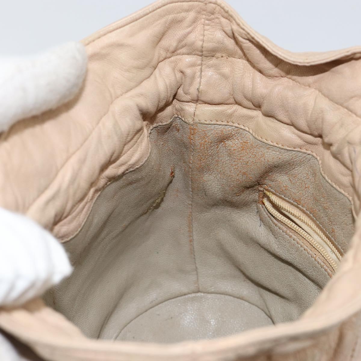 CHANEL Matelasse Chain Shoulder Bag Lamb Skin Pink Gold CC Auth bs30362