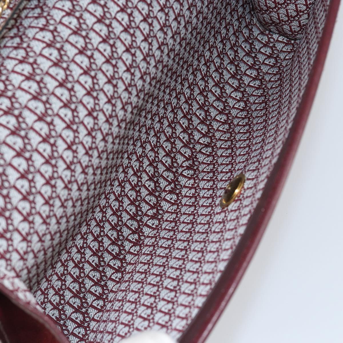 Christian Dior Chain Shoulder Bag Suede Bordeaux Gold Auth bs30368