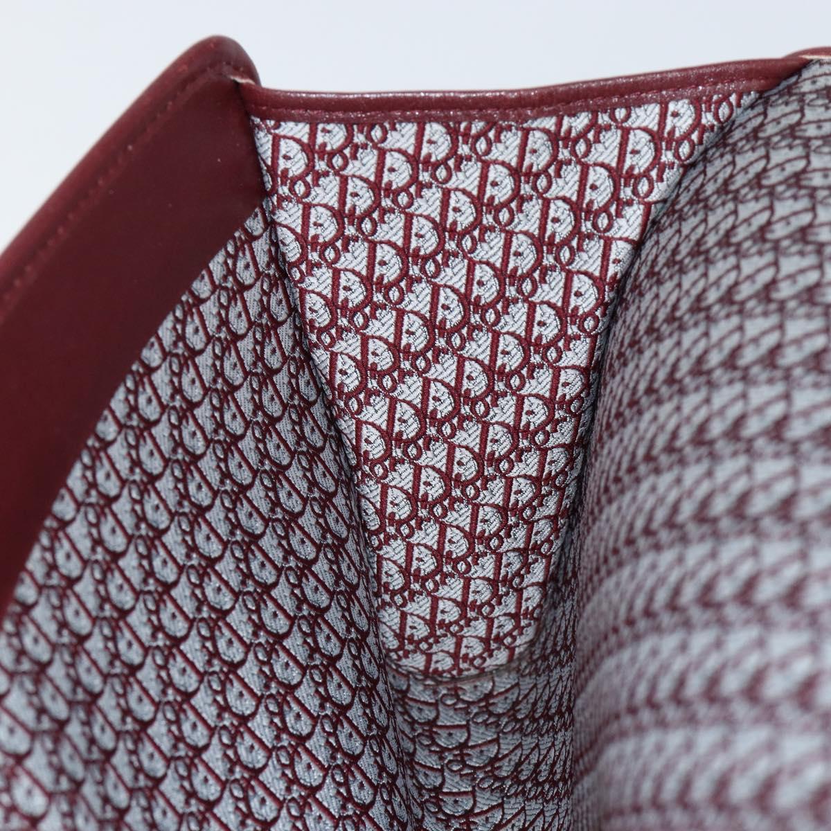 Christian Dior Chain Shoulder Bag Suede Bordeaux Gold Auth bs30368