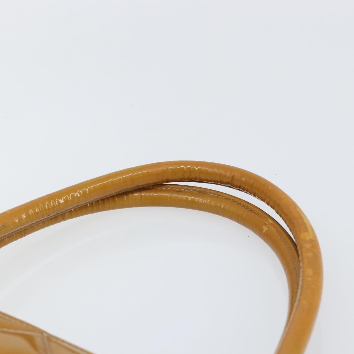 CHANEL Matelasse COCO Mark Tote Bag Patent leather Yellow Gold CC Auth bs30372