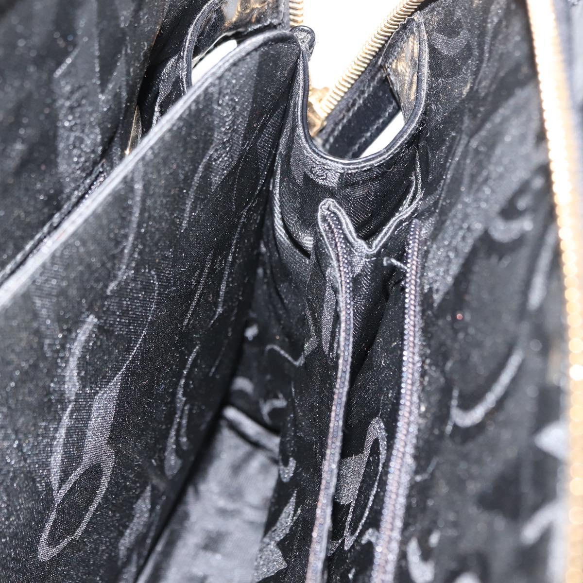 Salvatore Ferragamo Gancini Tote Bag Patent leather Black Gold Auth bs30374