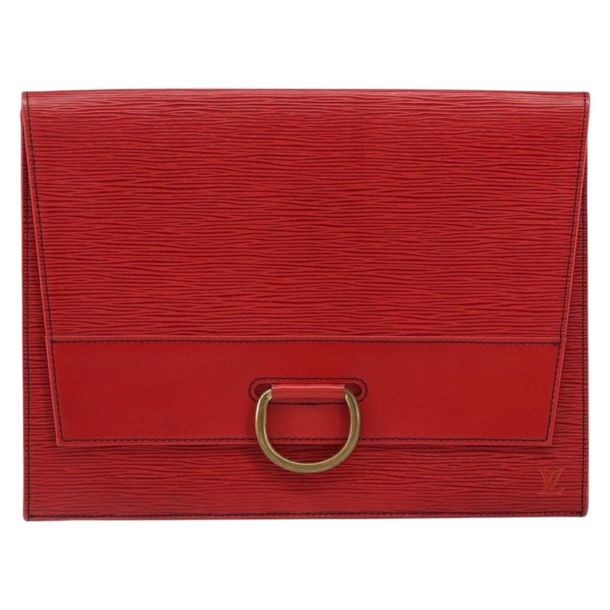 LOUIS VUITTON Epi Jena Clutch Bag Red M52727 LV Auth bs30381