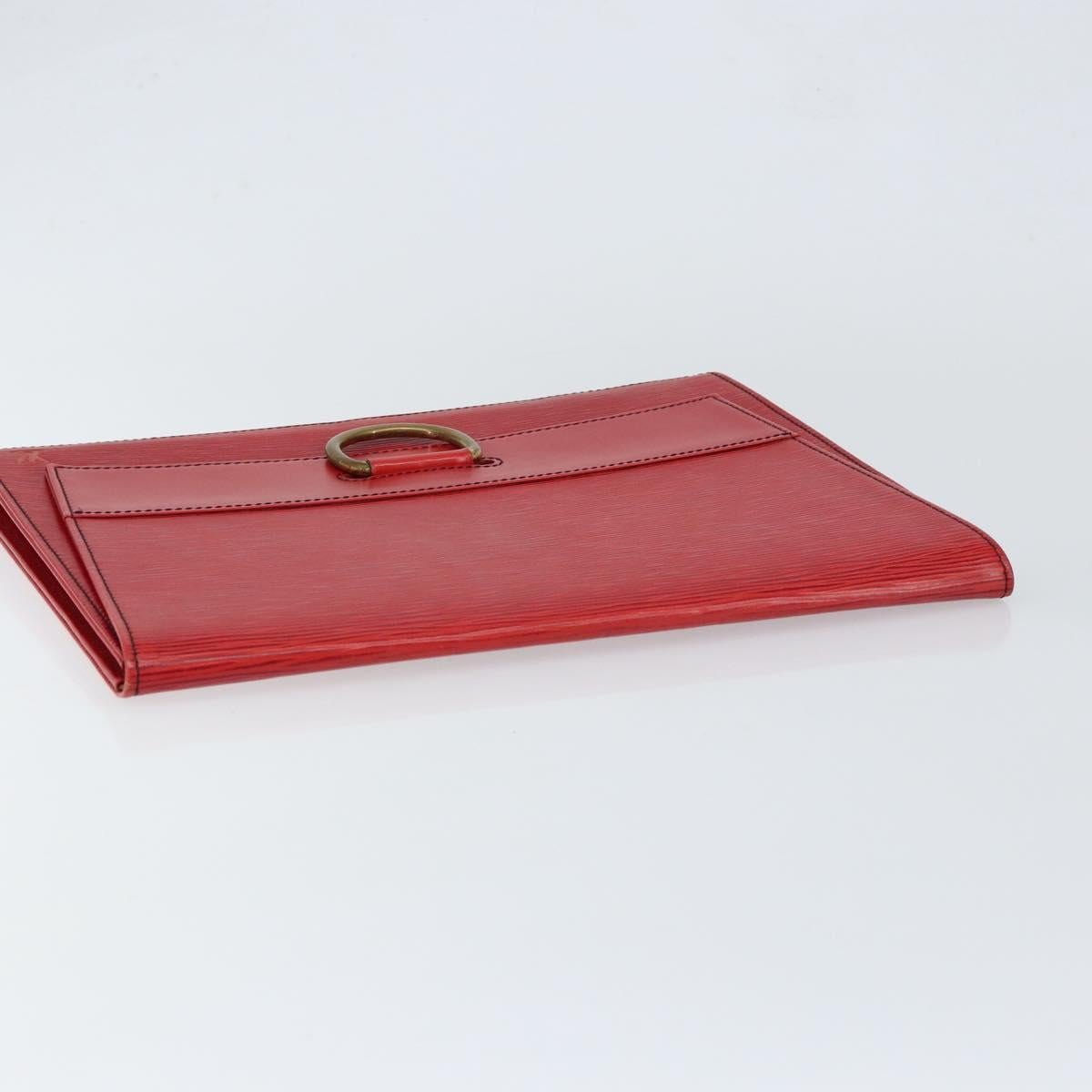 LOUIS VUITTON Epi Jena Clutch Bag Red M52727 LV Auth bs30381