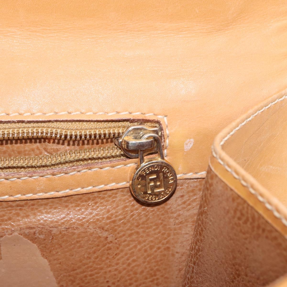 FENDI Zucca Canvas Briefcase Black Brown Auth bs30389