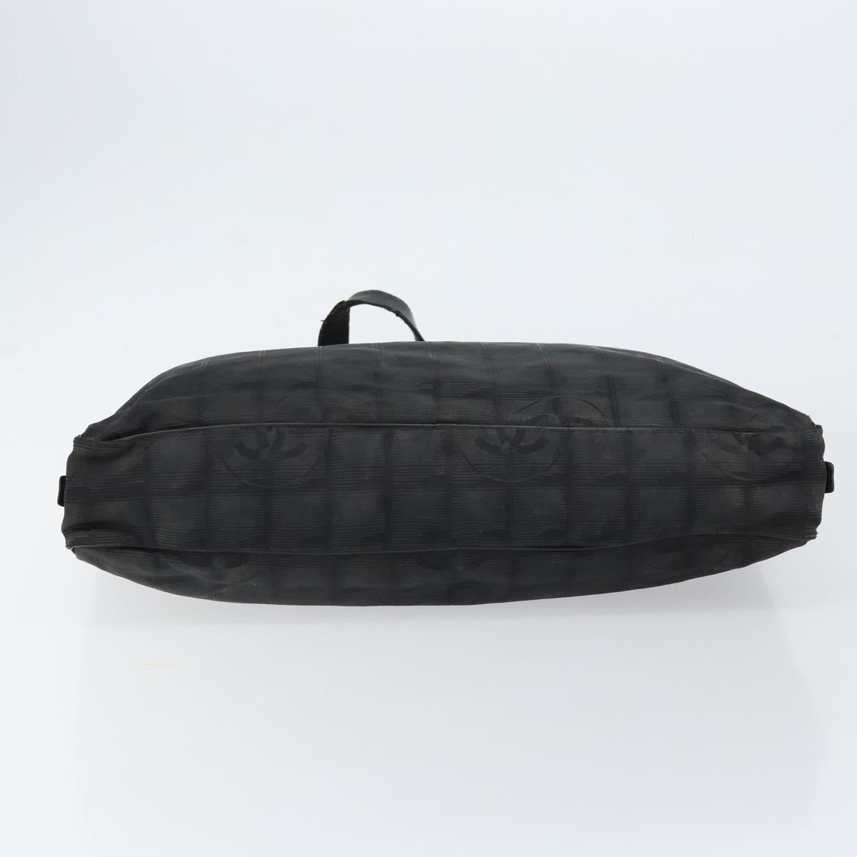 CHANEL New Travel Line Briefcase Nylon Black Silver CC Auth bs30394