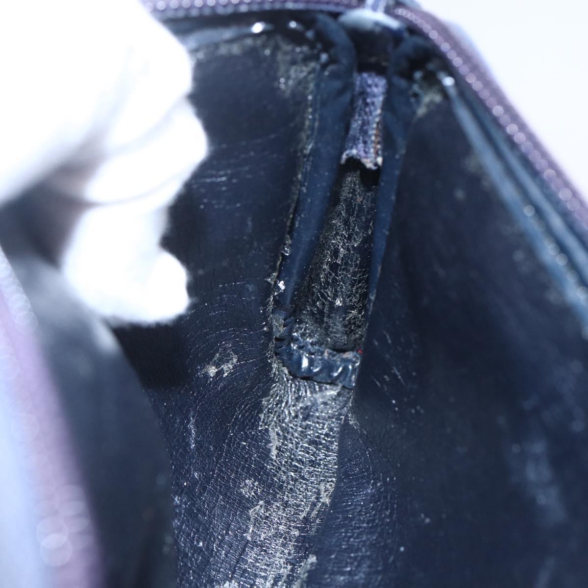 Christian Dior Trotter Canvas Pouch Navy Gold Auth bs30397