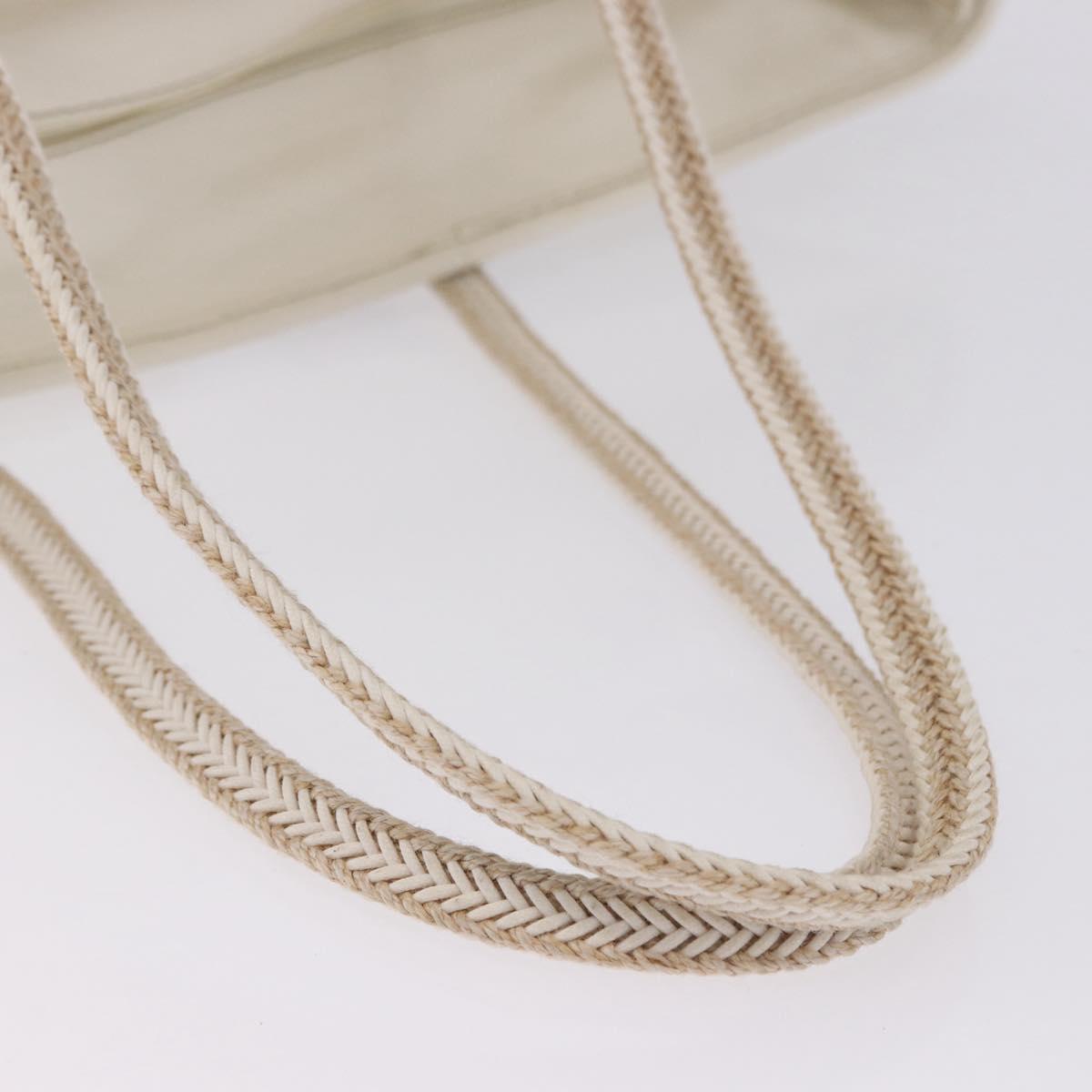 FENDI Tote Bag Canvas Beige Gold Auth bs30403
