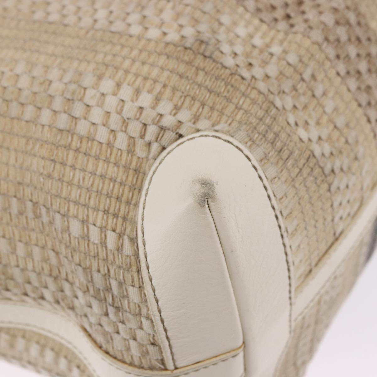 FENDI Tote Bag Canvas Beige Gold Auth bs30403