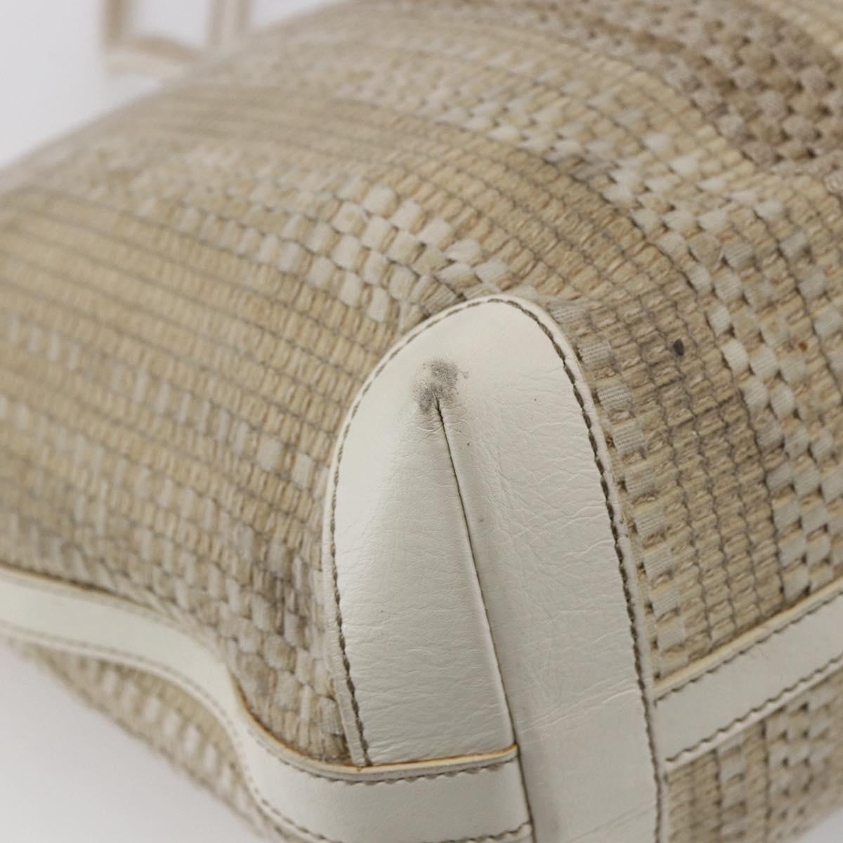 FENDI Tote Bag Canvas Beige Gold Auth bs30403