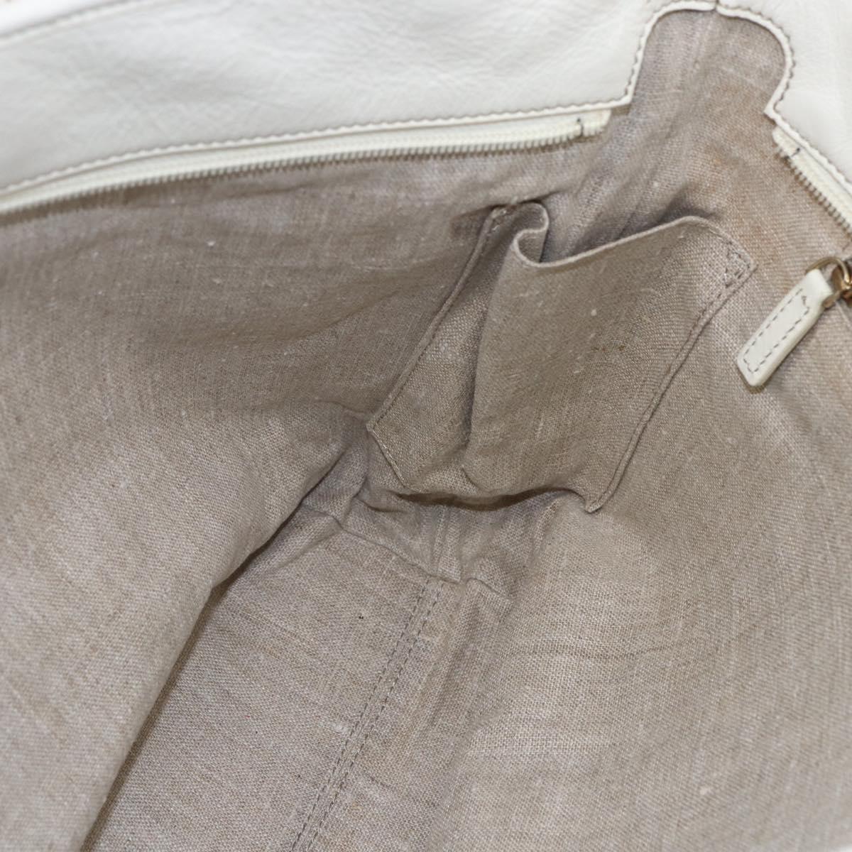 FENDI Tote Bag Canvas Beige Gold Auth bs30403