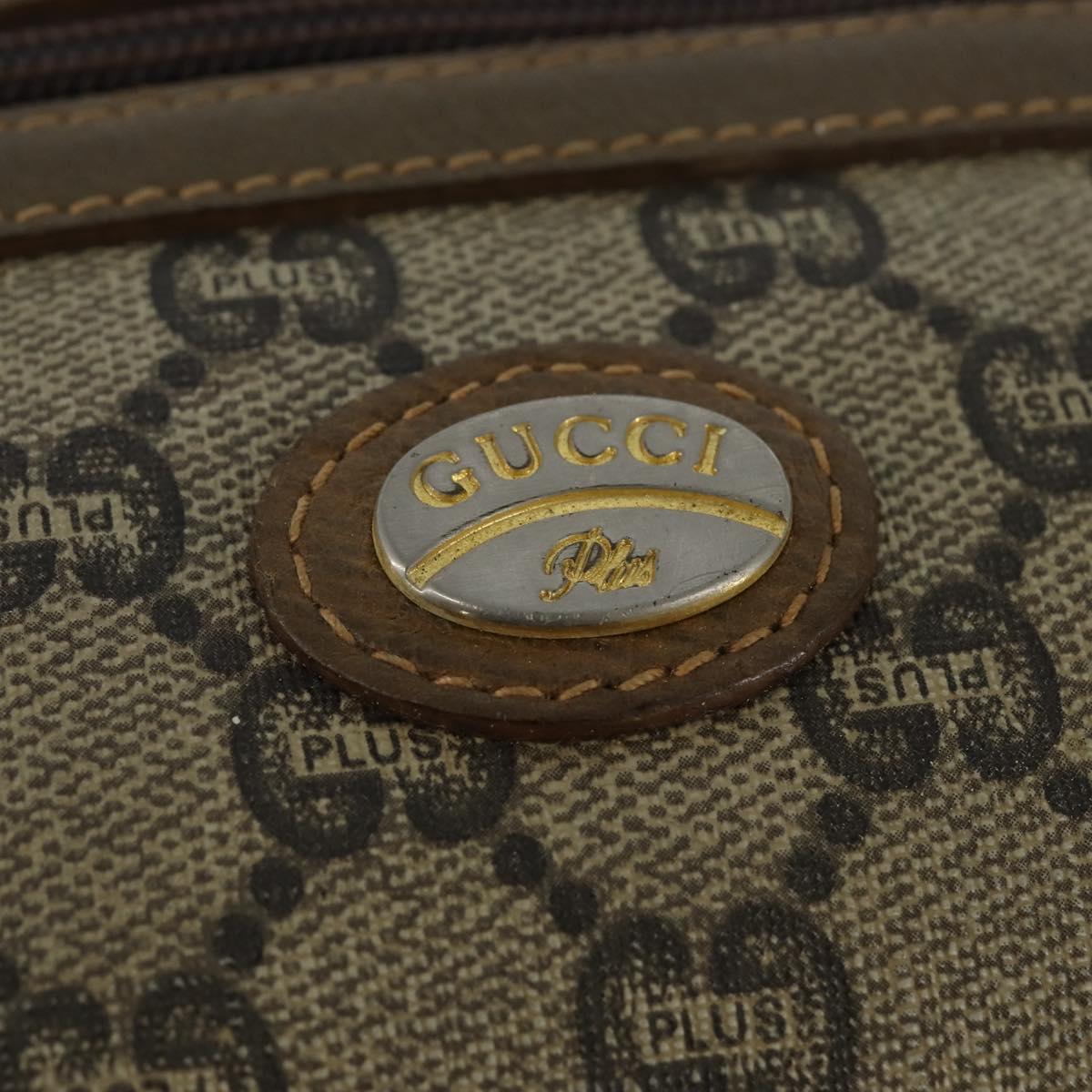 GUCCI GG Plus Supreme Clutch Bag PVC Beige Gold Auth bs30404