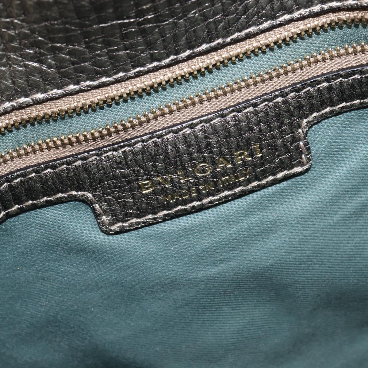 BVLGARI Leoni Hand Bag Leather 2way Champagne Gold Auth bs30406