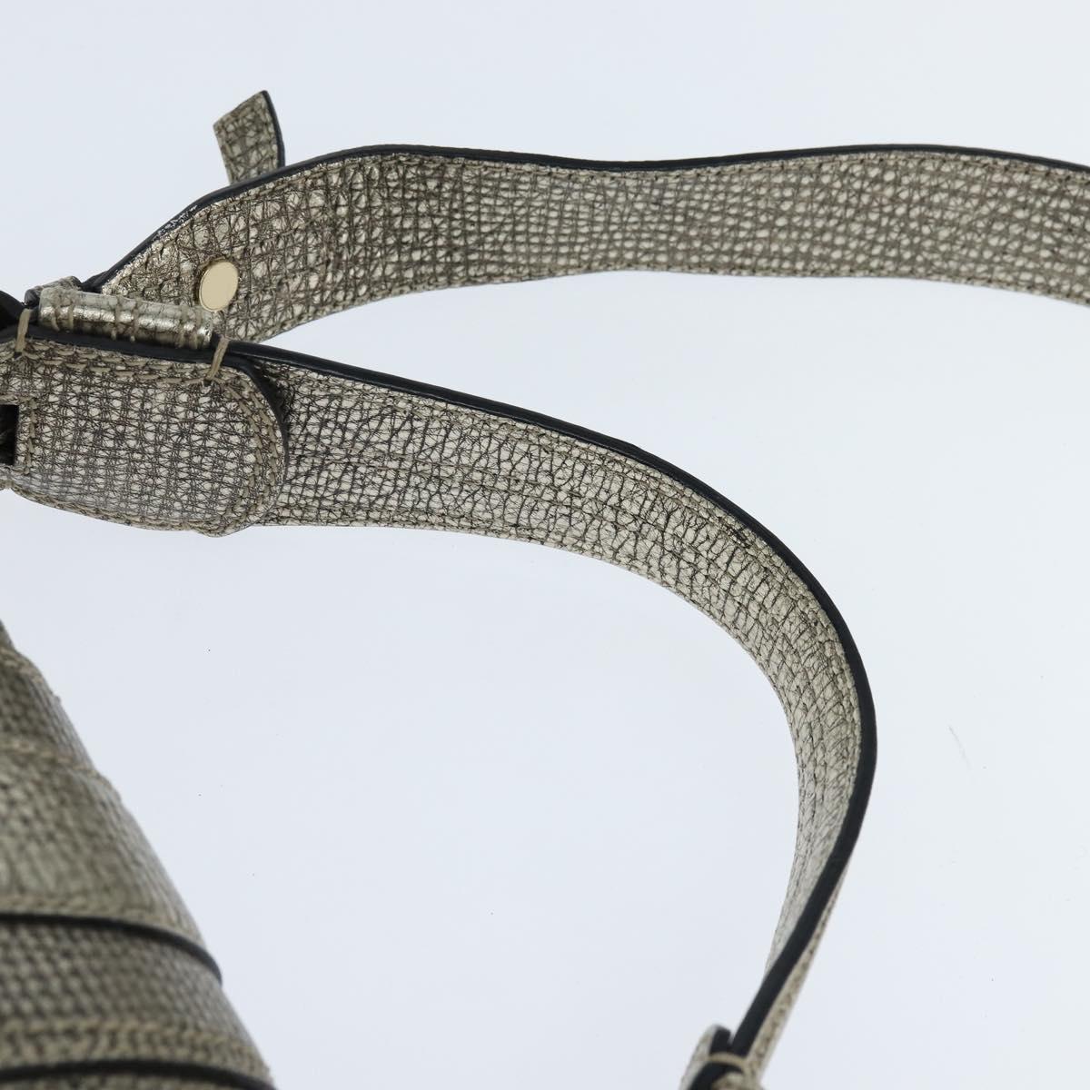 BVLGARI Leoni Hand Bag Leather 2way Champagne Gold Auth bs30406