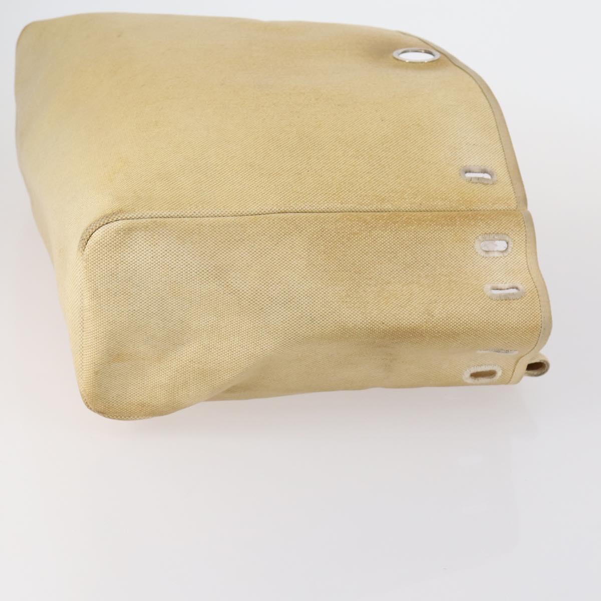 HERMES Her bag Hand Bag Canvas Coated Canvas 3 Set Beige Orange Auth bs30410