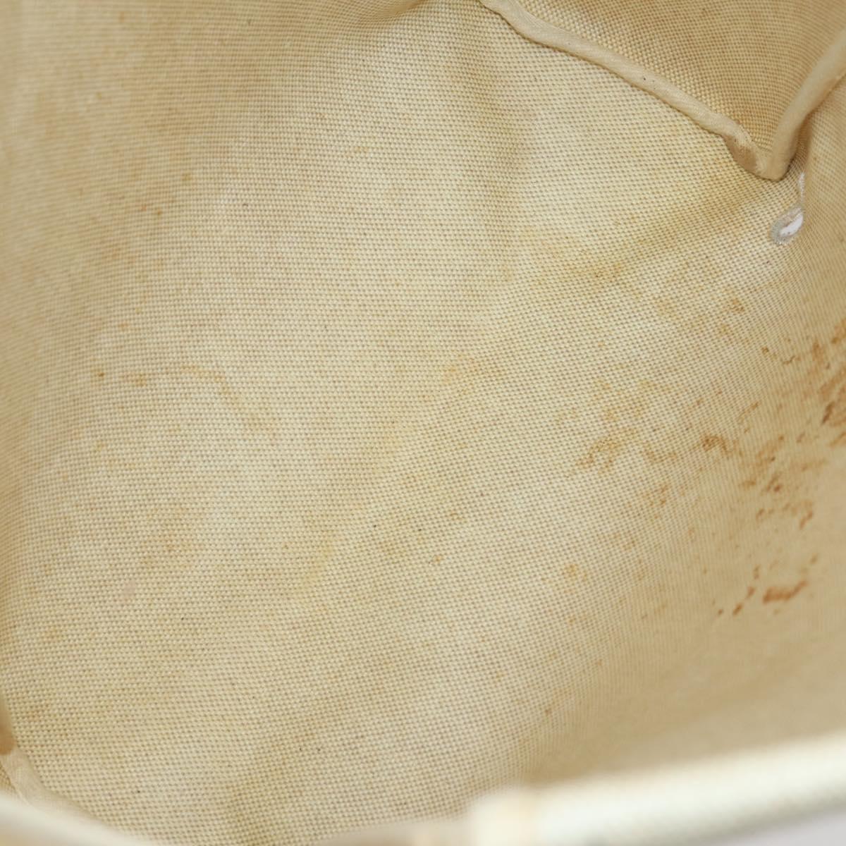 HERMES Her bag Hand Bag Canvas Coated Canvas 3 Set Beige Black Auth bs30411