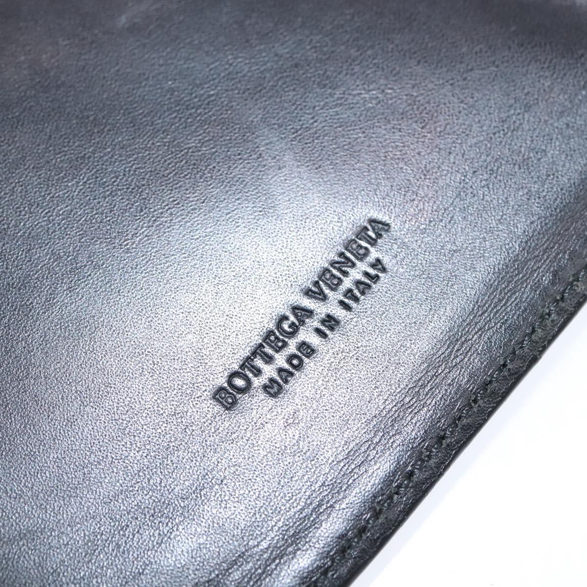 BOTTEGA VENETA INTRECCIATO Clutch Bag Leather Black Auth bs30412