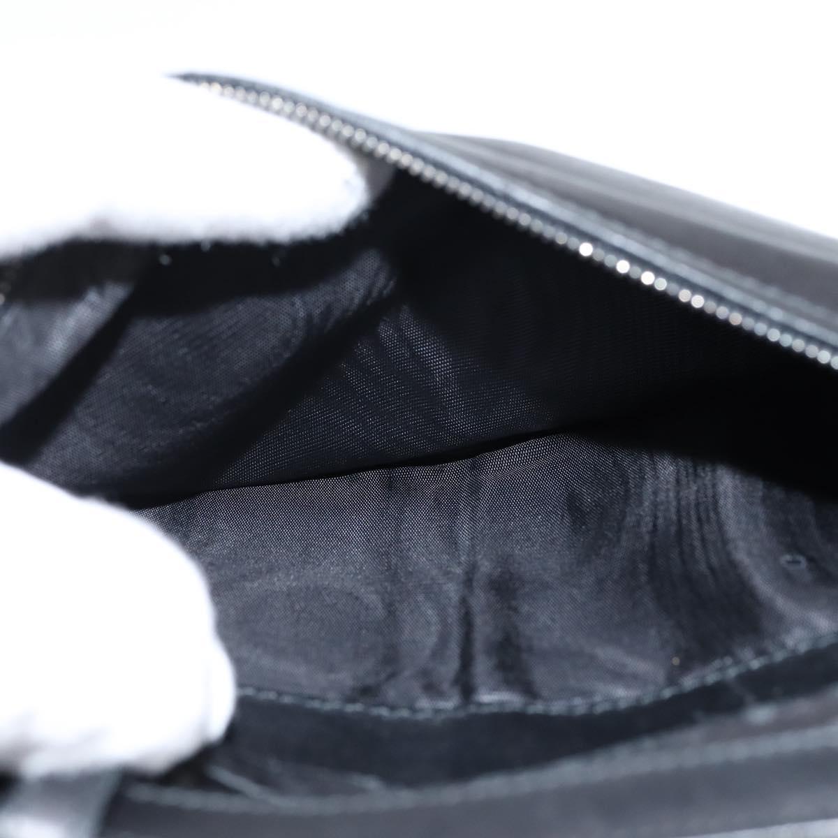 BOTTEGA VENETA INTRECCIATO Clutch Bag Leather Black Auth bs30412