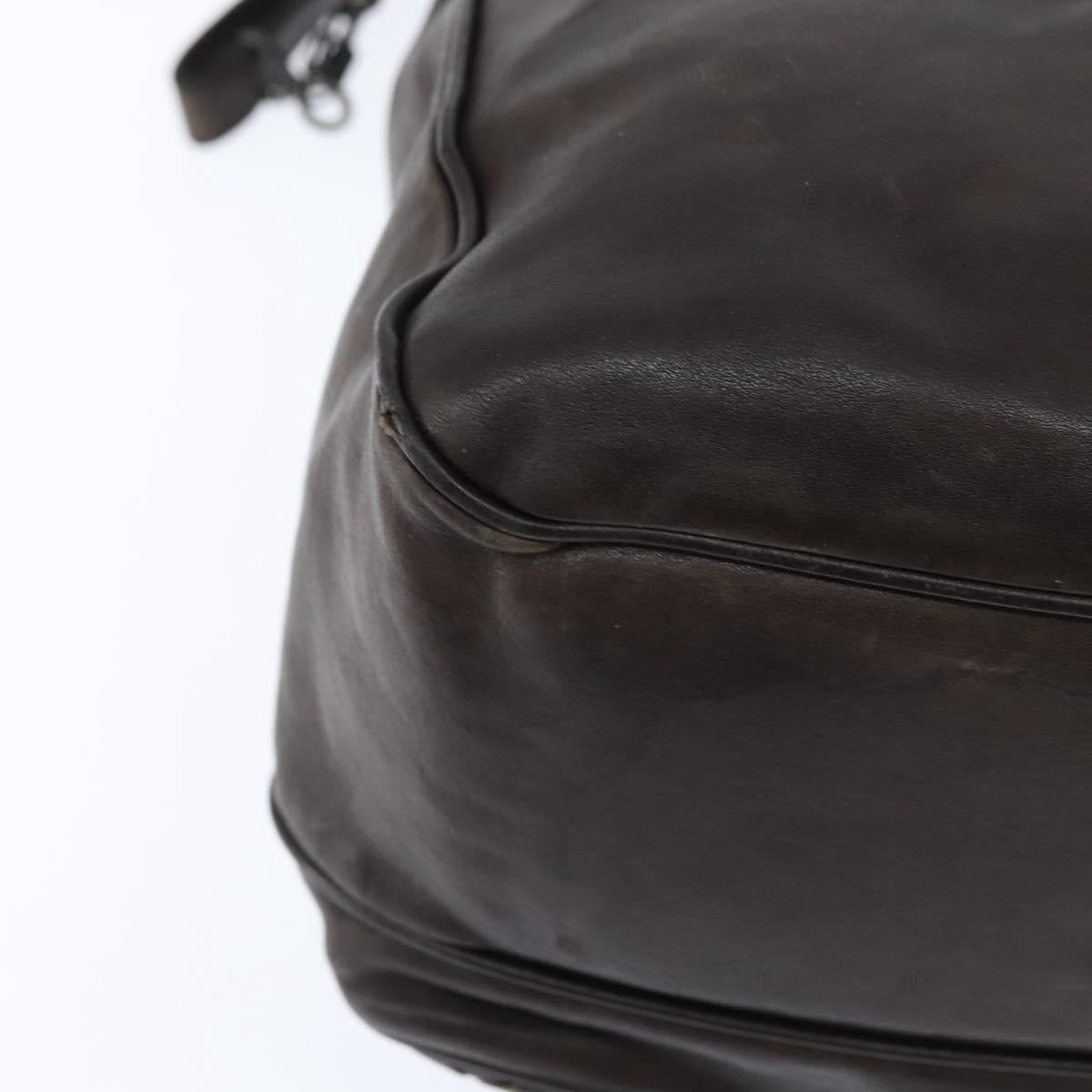 BOTTEGA VENETA INTRECCIATO Shoulder Bag Leather Dark Brown Auth bs30413