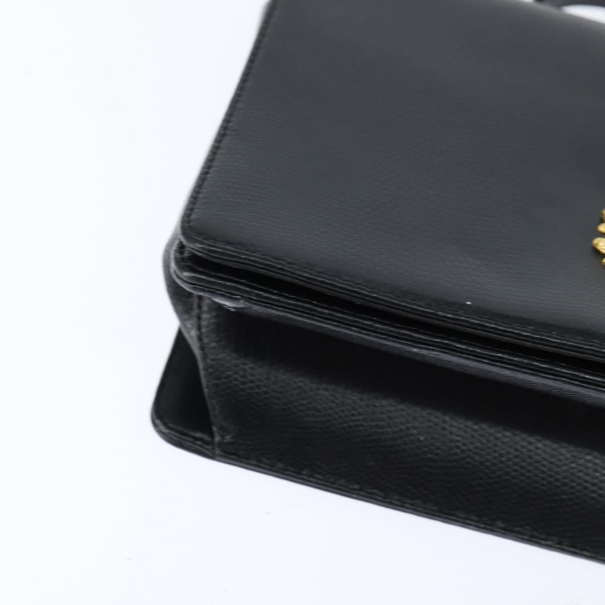 GIVENCHY Hand Bag Leather Black Gold Auth bs30415