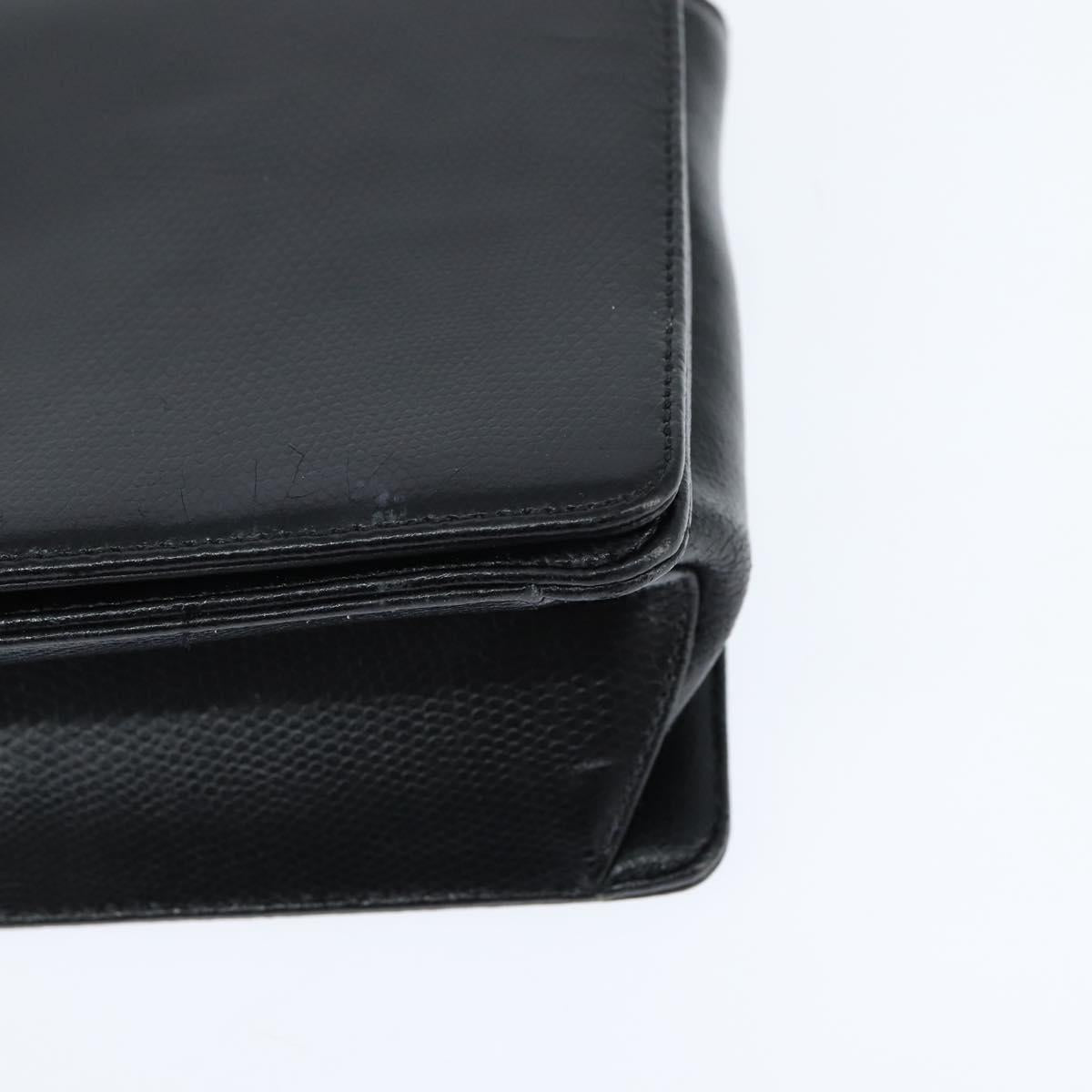 GIVENCHY Hand Bag Leather Black Gold Auth bs30415