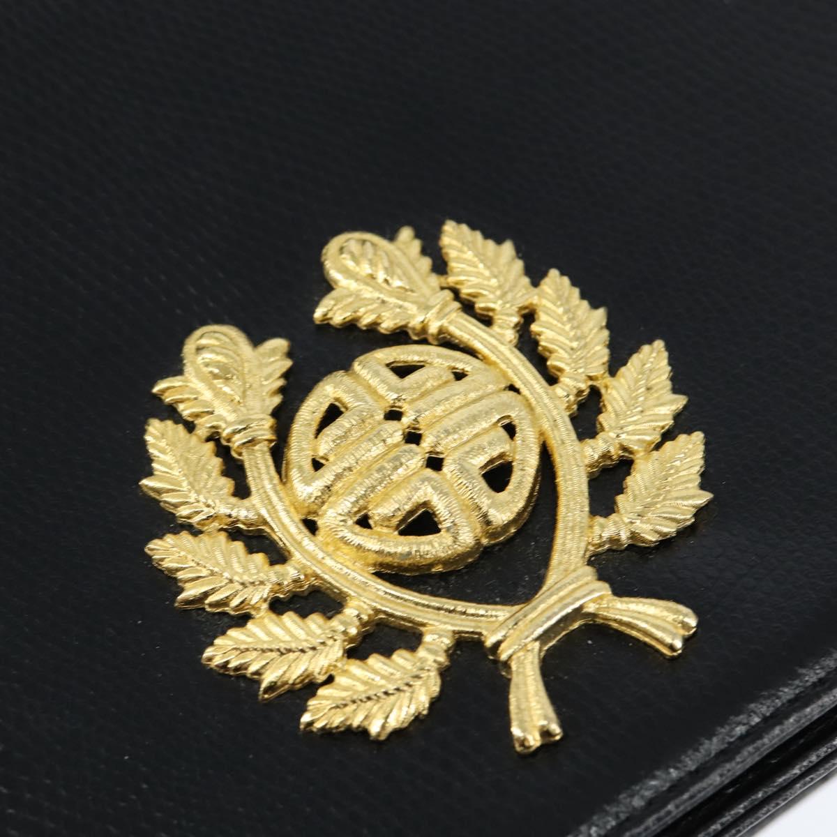 GIVENCHY Hand Bag Leather Black Gold Auth bs30415