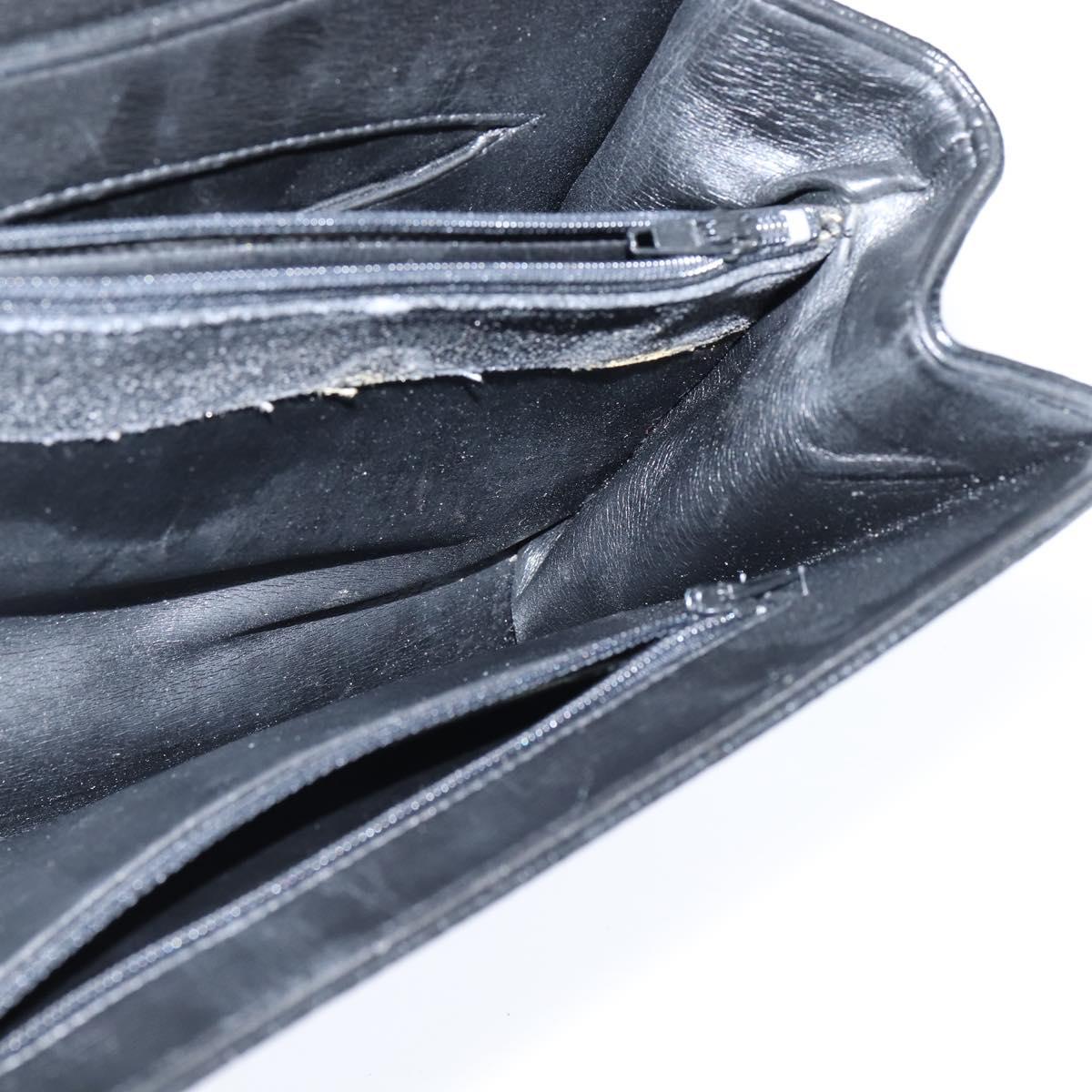 GIVENCHY Hand Bag Leather Black Gold Auth bs30415