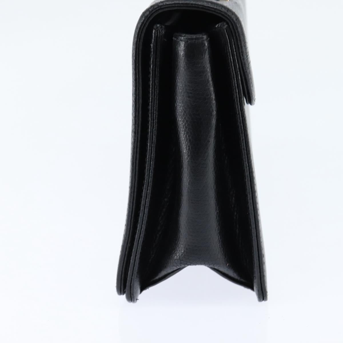 GIVENCHY Hand Bag Leather Black Gold Auth bs30415