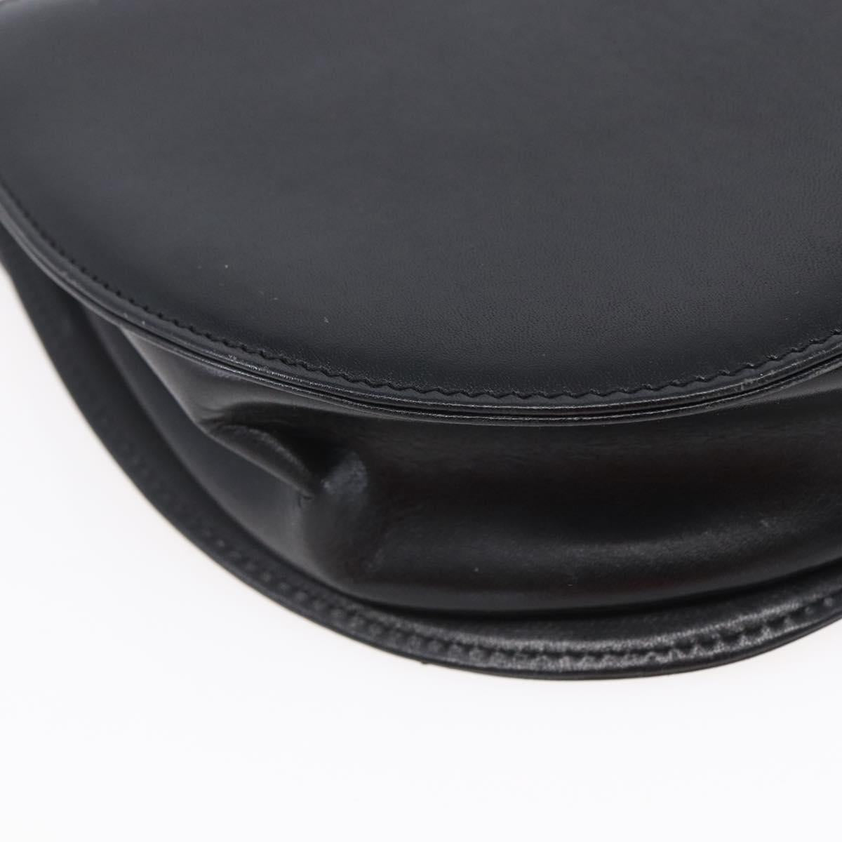 GIVENCHY Hand Bag Leather Black Gold Auth bs30417