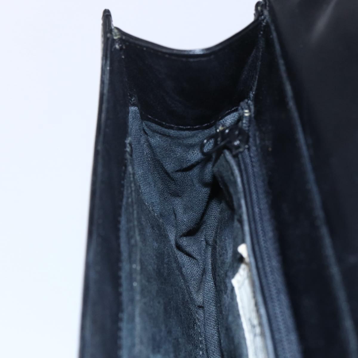 GIVENCHY Hand Bag Leather Black Gold Auth bs30417