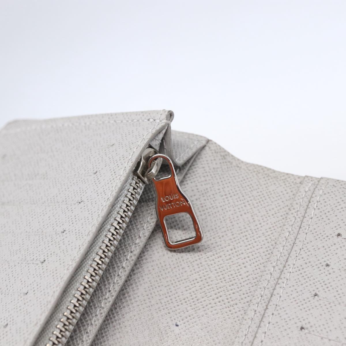 LOUIS VUITTON Portefeuille Brother Logo Story Wallet White M67822 Auth bs30418