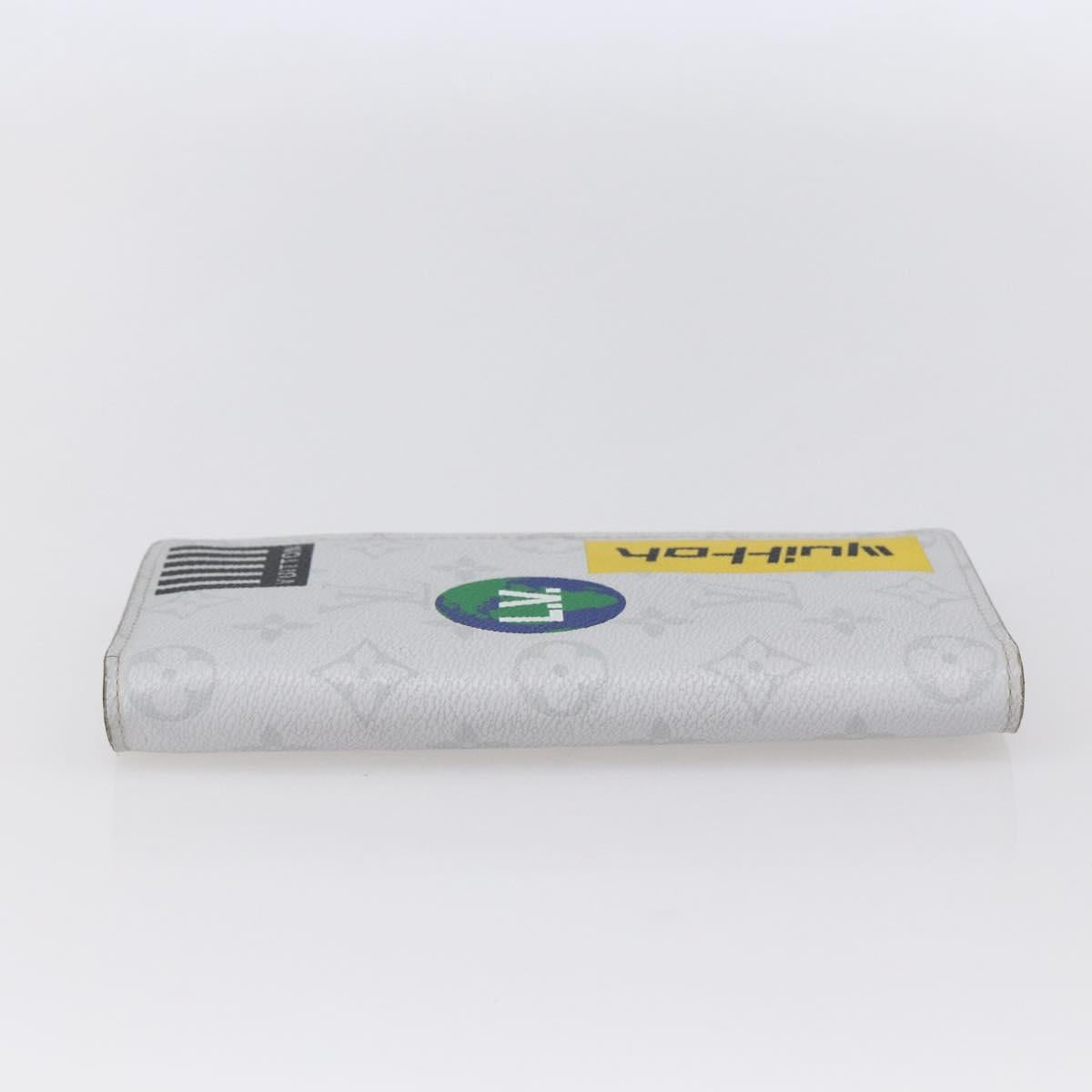 LOUIS VUITTON Portefeuille Brother Logo Story Wallet White M67822 Auth bs30418