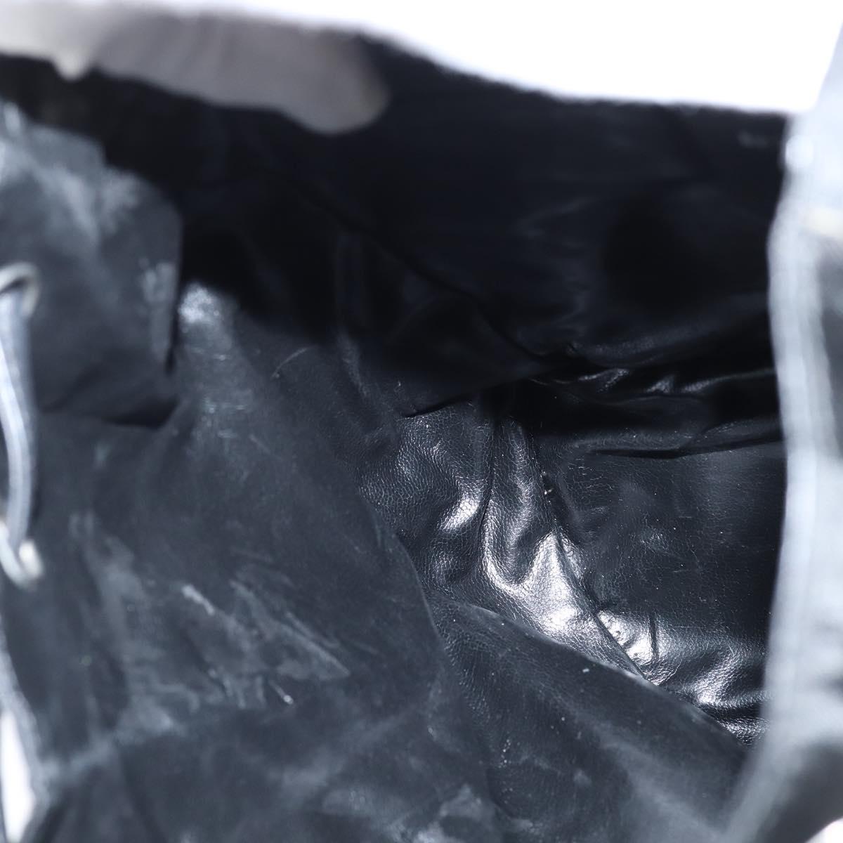 Salvatore Ferragamo Gancini Backpack Nylon Leather Black Silver Auth bs30419