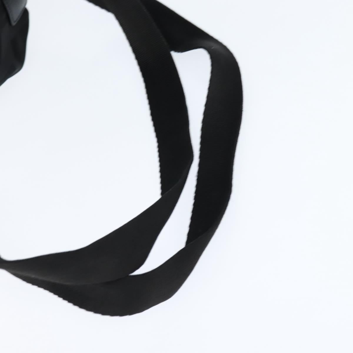 Salvatore Ferragamo Gancini Backpack Nylon Leather Black Silver Auth bs30419