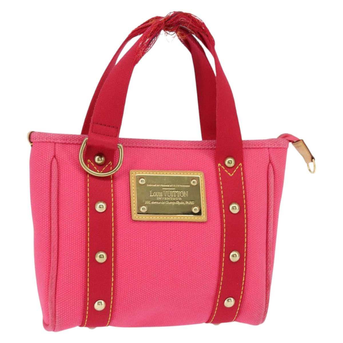 LOUIS VUITTON Antigua Cabas PM Hand Bag Rouge Pink M40088 LV Auth bs30428