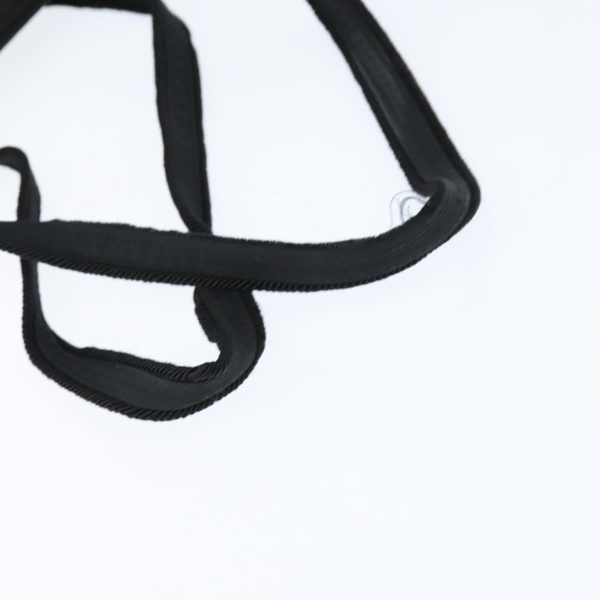 PRADA Tote Bag Nylon Black Silver Auth bs30431