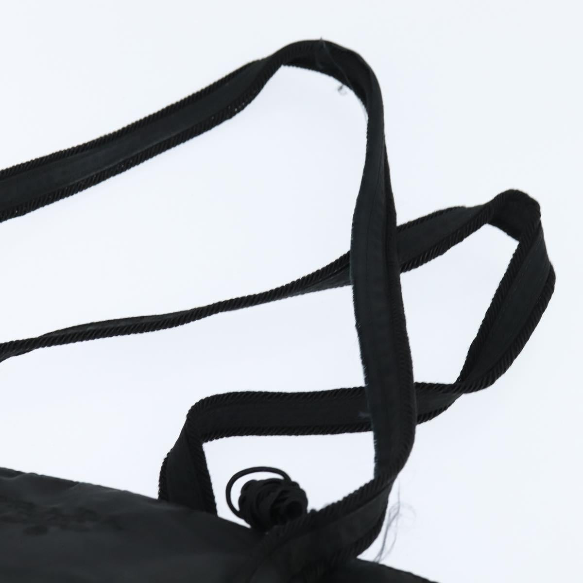 PRADA Tote Bag Nylon Black Silver Auth bs30431