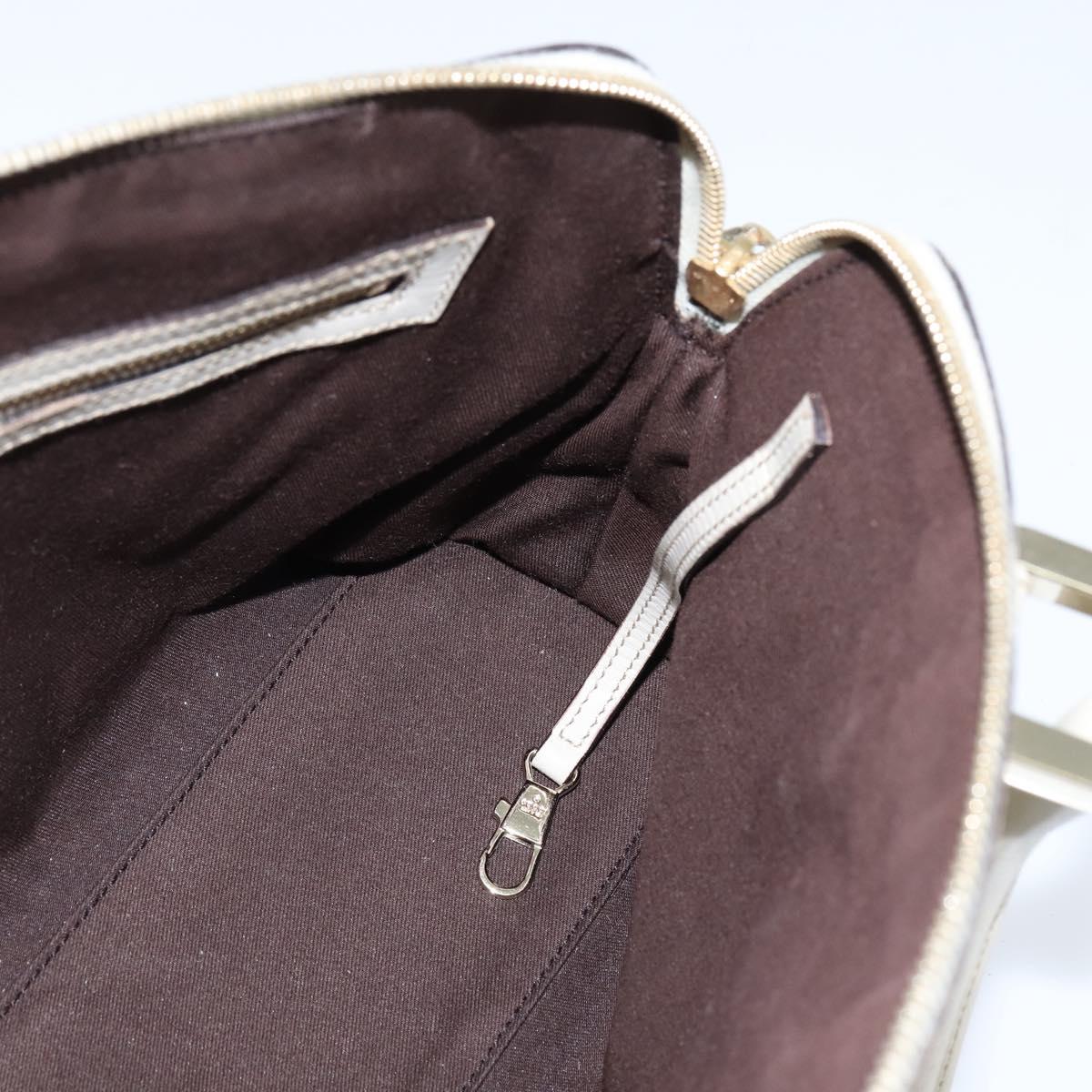 GUCCI GG Canvas Guccissima Hand Bag Leather White Gold 145785 Auth bs30436