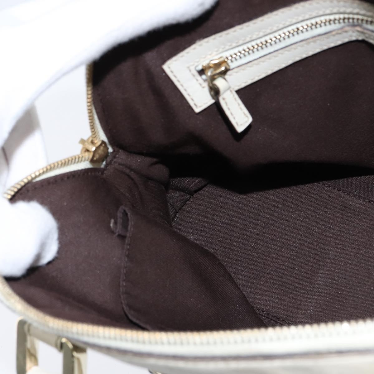 GUCCI GG Canvas Guccissima Hand Bag Leather White Gold 145785 Auth bs30436