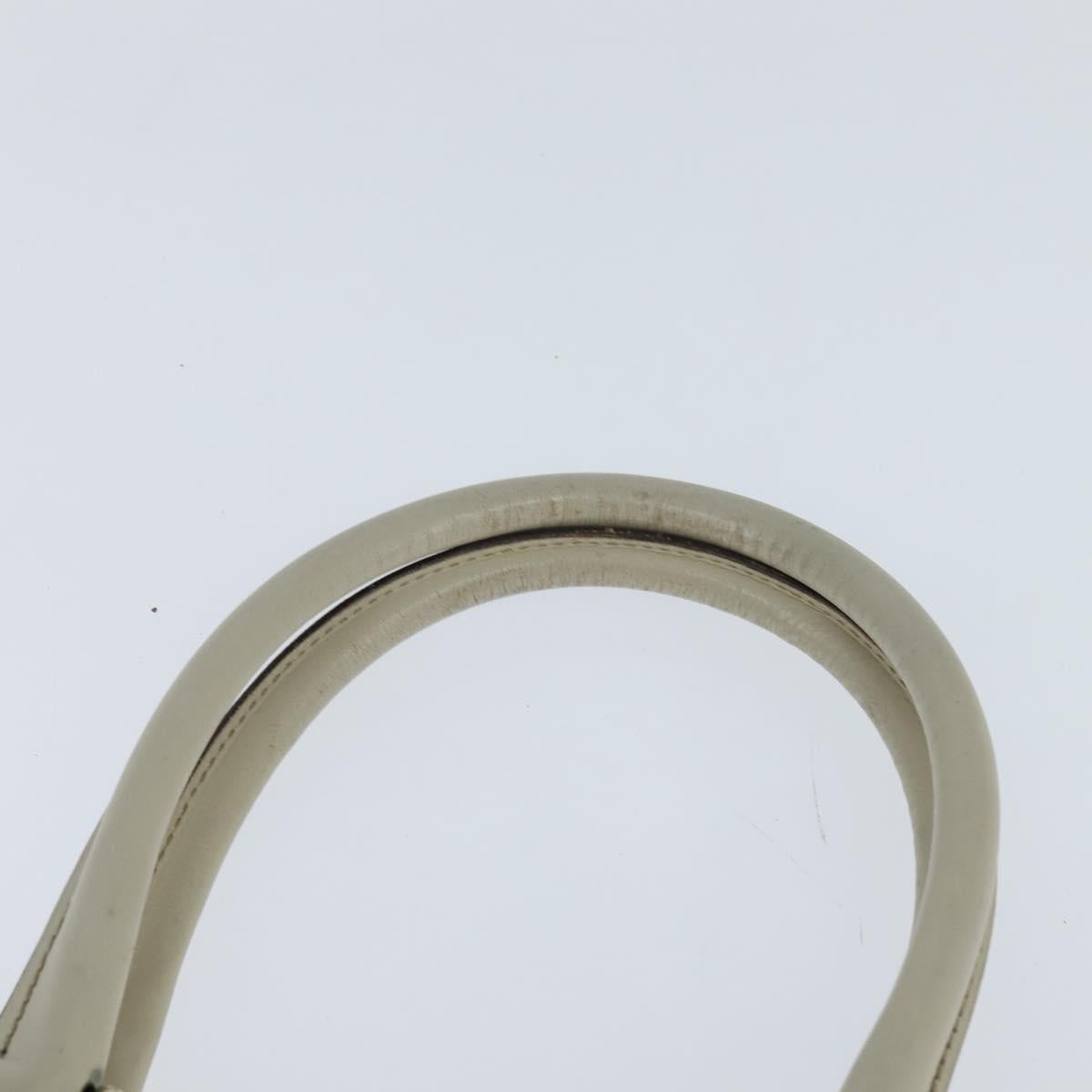 GUCCI GG Canvas Guccissima Hand Bag Leather White Gold 145785 Auth bs30436