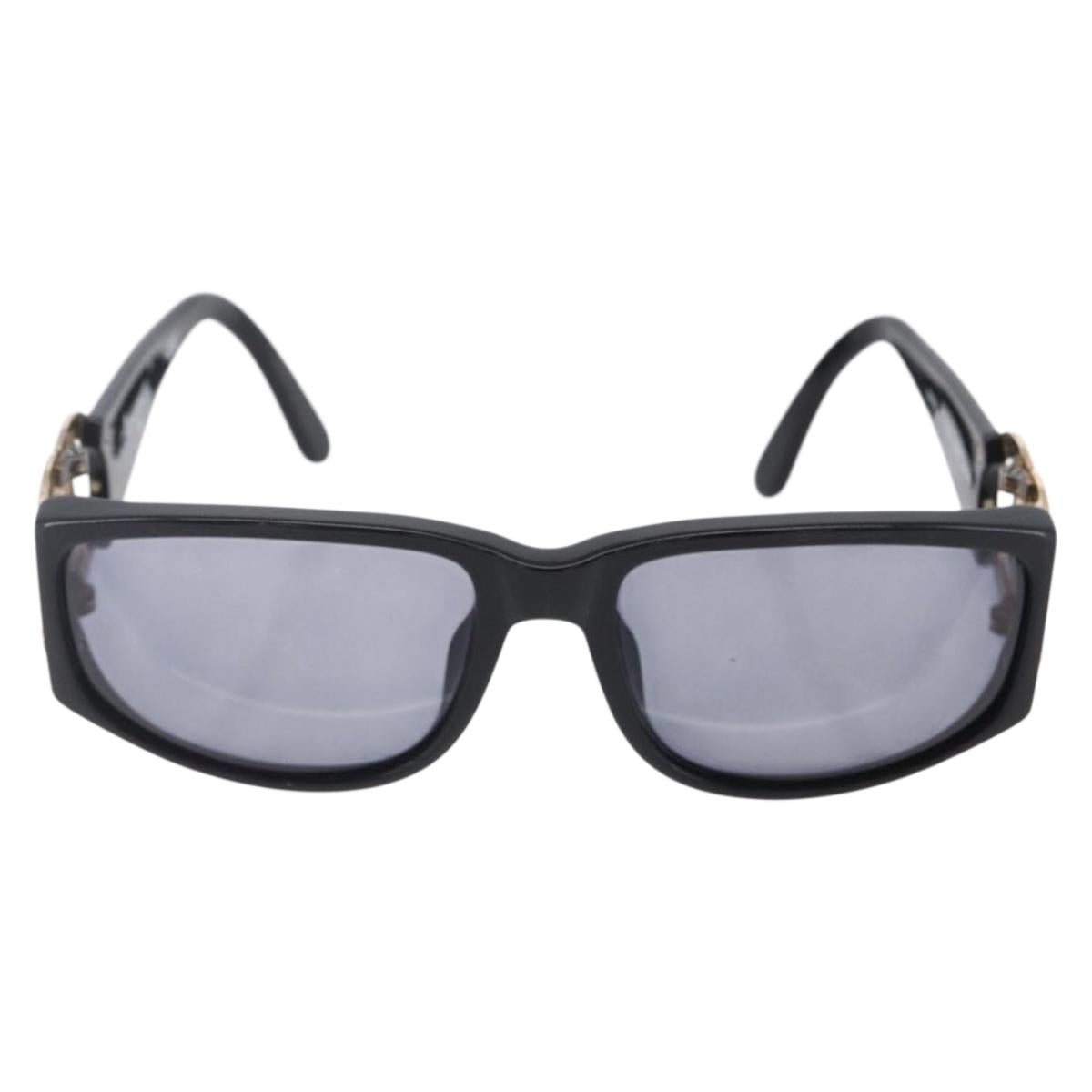 CHANEL COCO Mark Sunglasses plastic Black CC Auth bs30437