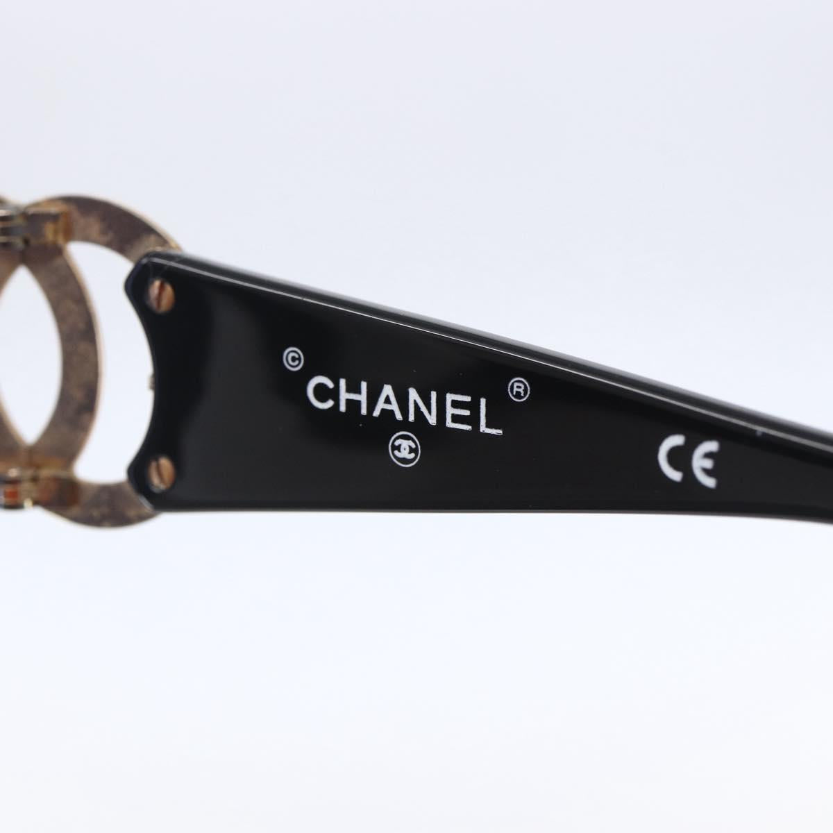 CHANEL COCO Mark Sunglasses plastic Black CC Auth bs30437