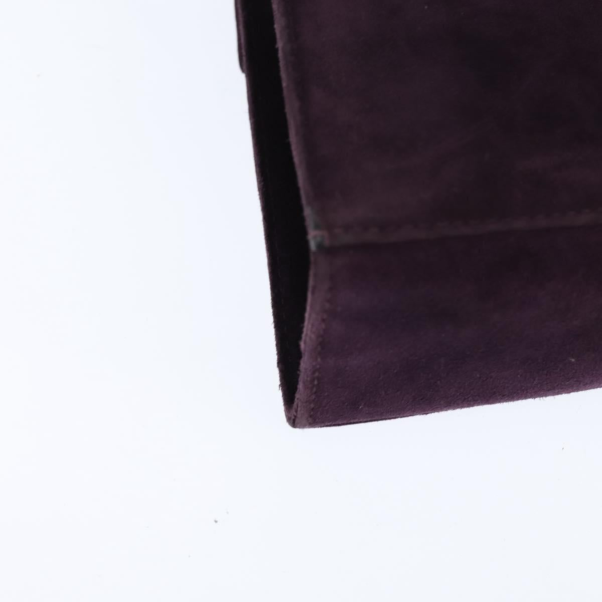 Salvatore Ferragamo Vala Hand Bag Suede 2way Purple Gold Auth bs30438