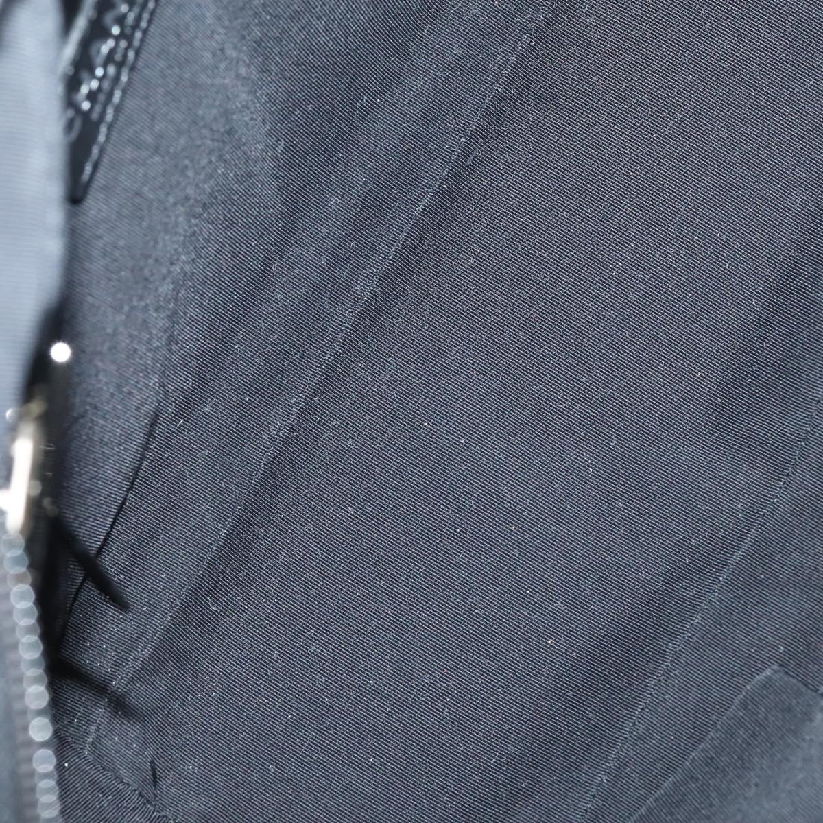 CHANEL COCO Mark Chain Bag Nylon Patent leather Black Silver CC Auth bs30439