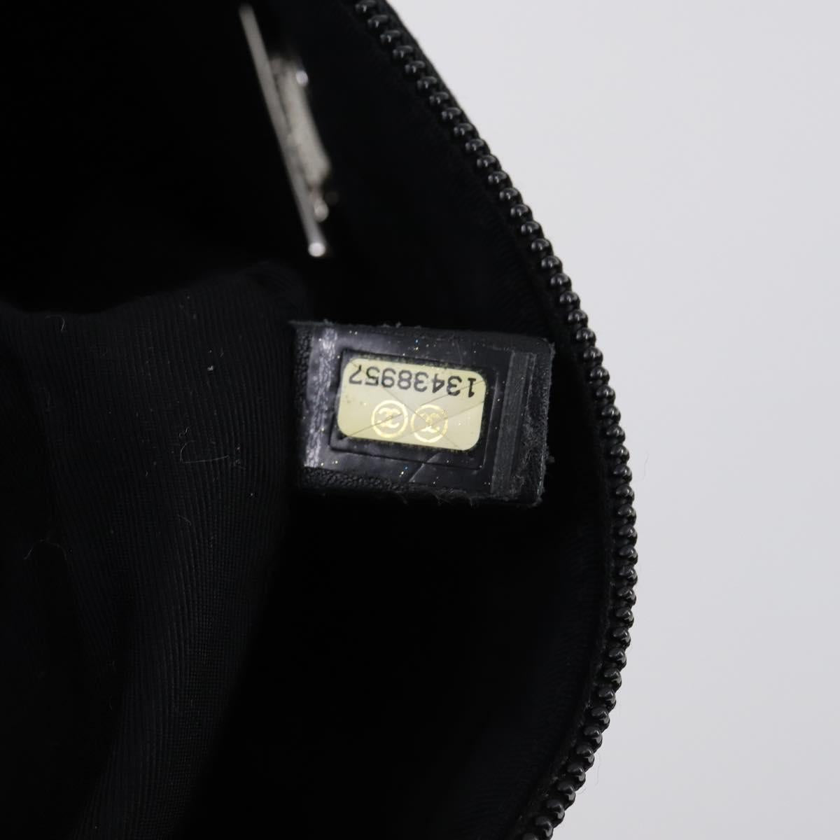 CHANEL COCO Mark Chain Bag Nylon Patent leather Black Silver CC Auth bs30439