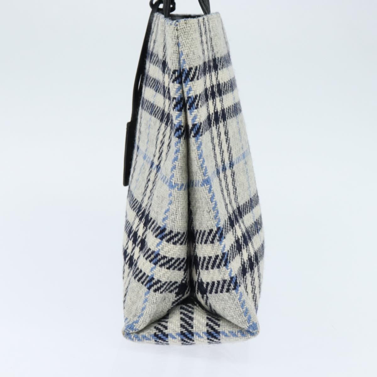 BURBERRY Nova Check Hand Bag tweed Gray Auth bs30442