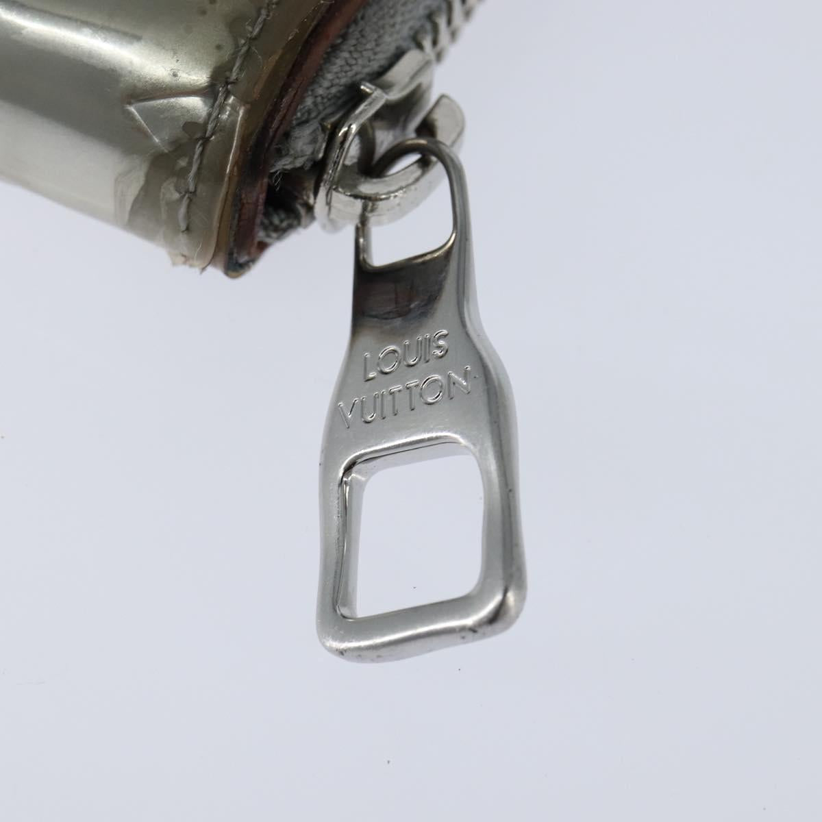 LOUIS VUITTON Mirror Zippy Wallet Vertical Wallet Silver M80808 LV Auth bs30443