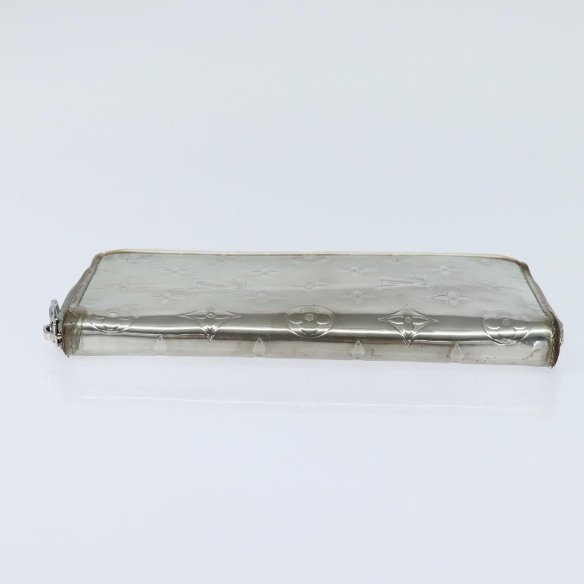 LOUIS VUITTON Mirror Zippy Wallet Vertical Wallet Silver M80808 LV Auth bs30443