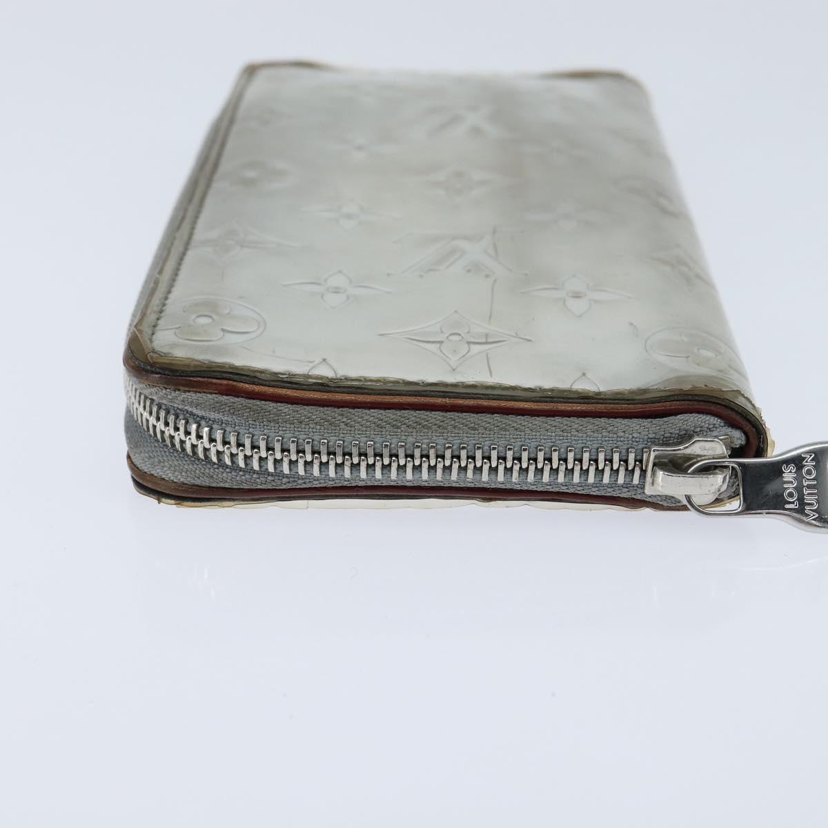 LOUIS VUITTON Mirror Zippy Wallet Vertical Wallet Silver M80808 LV Auth bs30443