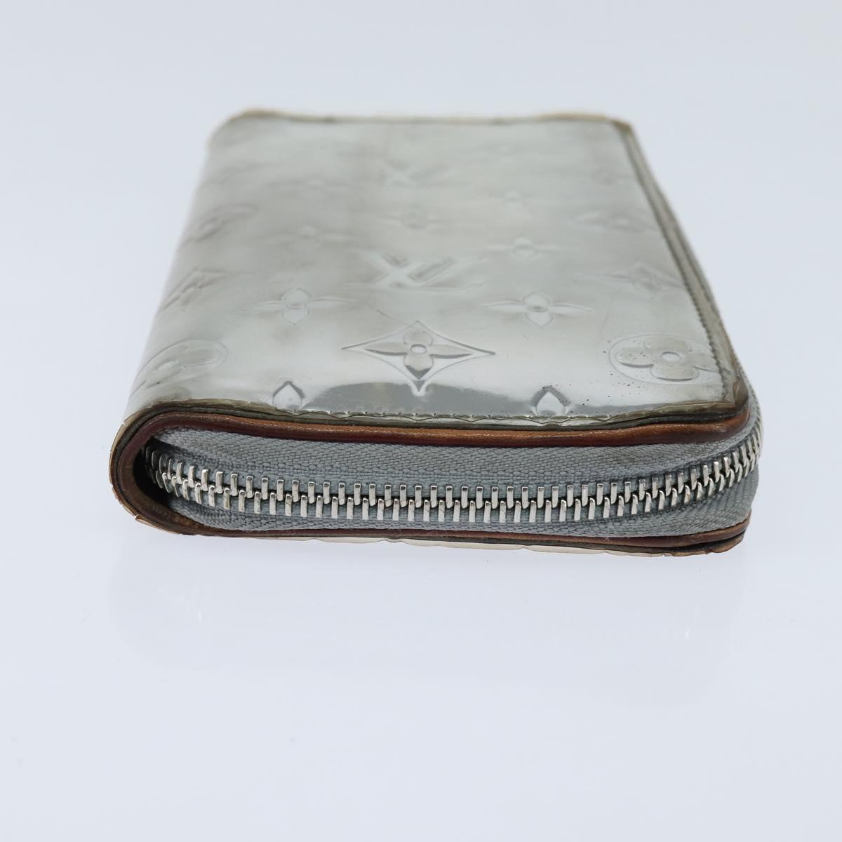 LOUIS VUITTON Mirror Zippy Wallet Vertical Wallet Silver M80808 LV Auth bs30443