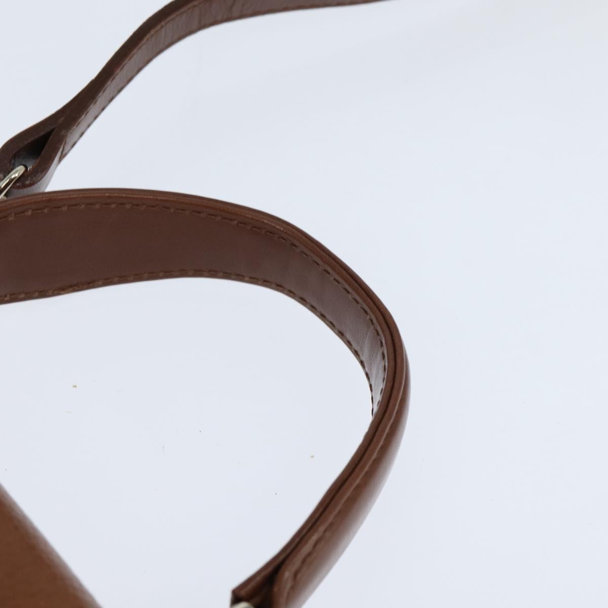 Burberrys Nova Check Hand Bag Leather 2way Brown Gold Auth bs30444